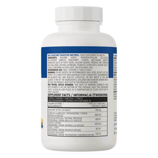 OstroVit Digezyme Digestive Enzymes 90 tabletti, seedeensüümid