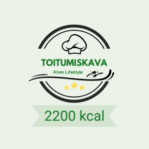 Atom Lifestyle Toitumiskava 2200 kcal