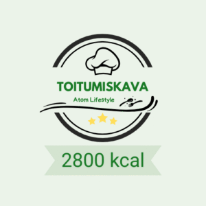 Atom Lifestyle Toitumiskava 2800 kcal